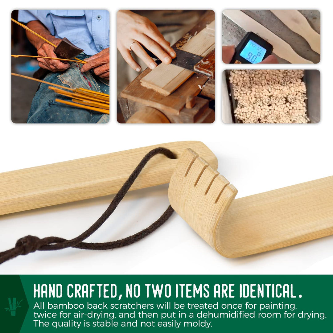 Renook Bamboo Wooden Back Scratchers, 17in, Pack of 5, 