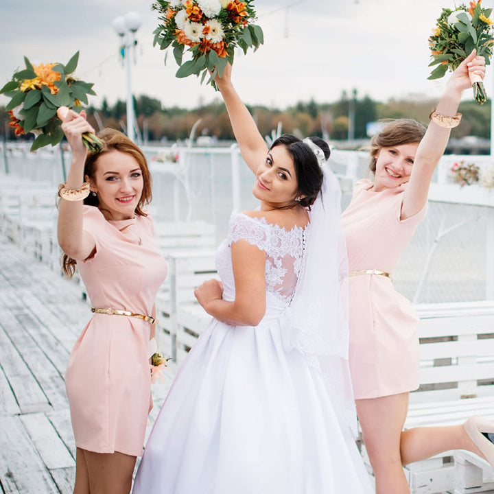 8pcs Satin Bridesmaid Proposal Gifts Hair Ties Hair Scrunchies Bachelorette Party Favors Satin Bridesmaid Gift for Wedding Parties (Black)