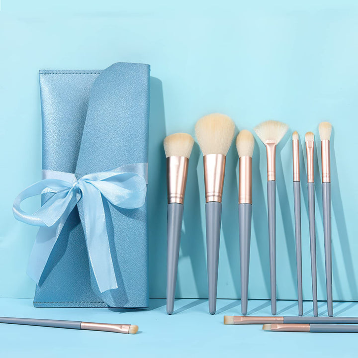 Makeup Brushes Set, 10 Pcs Synthetic Foundation Concealer Powder Blush Eyeshadow Eyebrow Lip Makeup Brushes Kit (Blue)