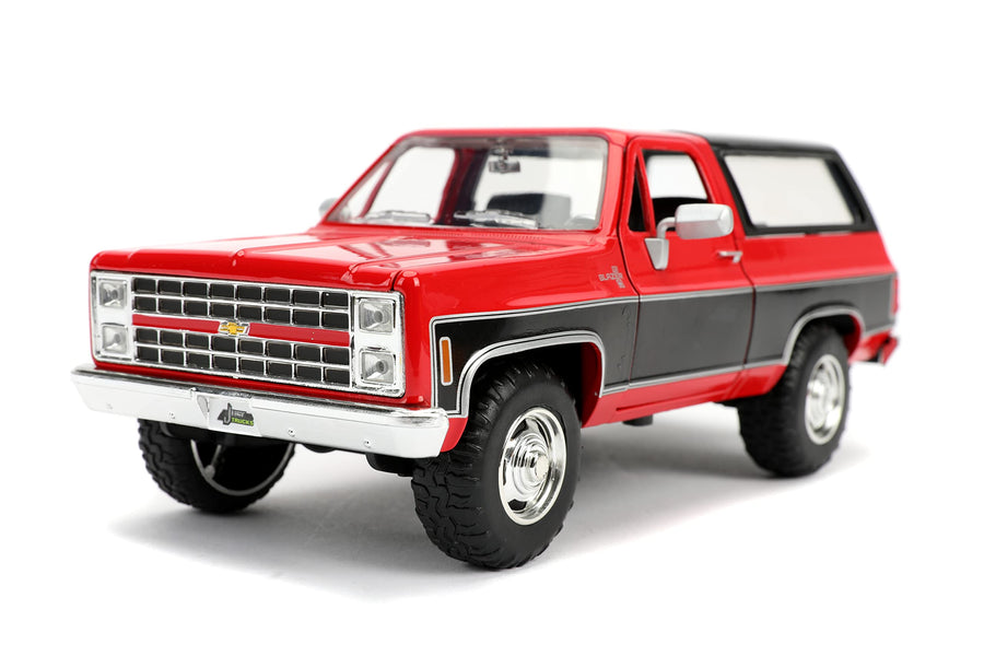 Just Trucks 1:24 1980 Chevrolet Blazer K5 Die-cast Car Red/Black, Toys for Kids and Adults