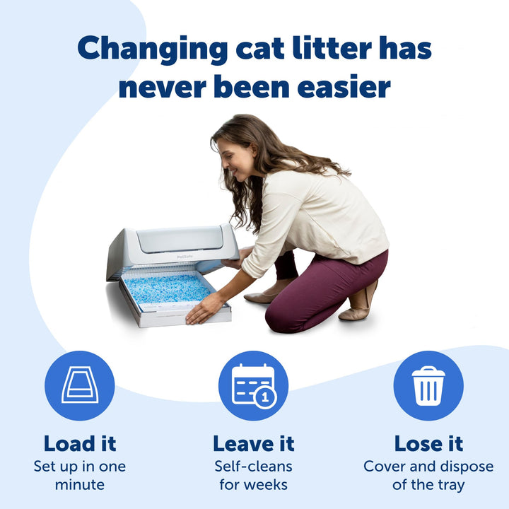 ScoopFree Crystal Cat Litter &amp; Refill Tray, Fresh Scent, 4.3 Lb Bag with Each Tray, Pack of 3