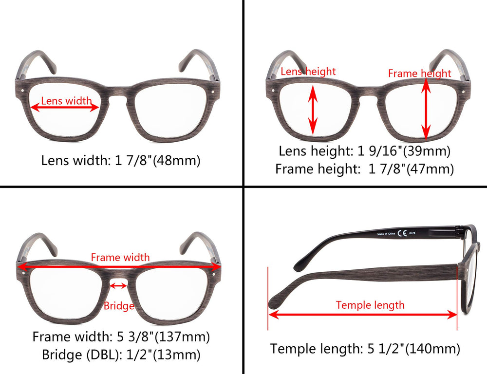 Eyekepper 5-Pack Reading Glasses Professor Vintage Styl