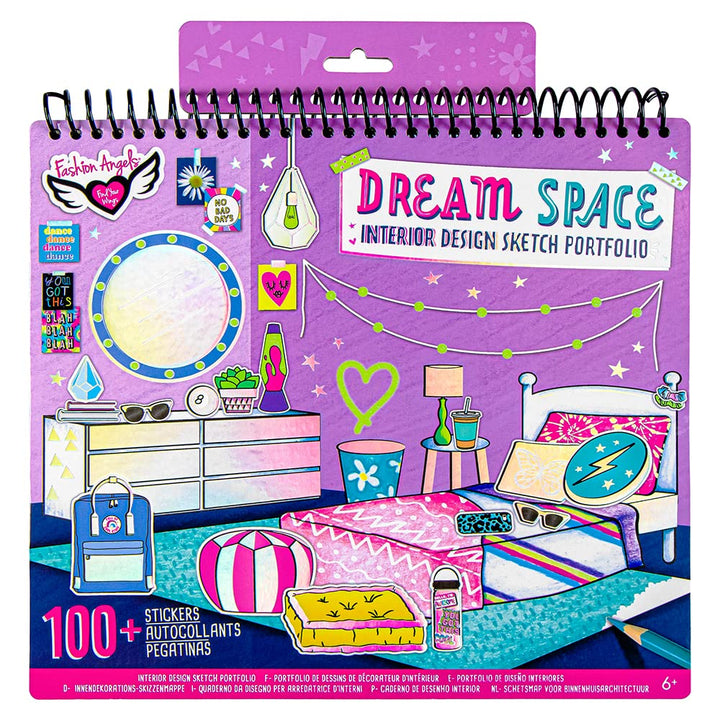 Interior Design Sketch Portfolio 11510 Sketch Book for Beginners, Sketch Pad with Stencils and Stickers For Kids 6 and Up