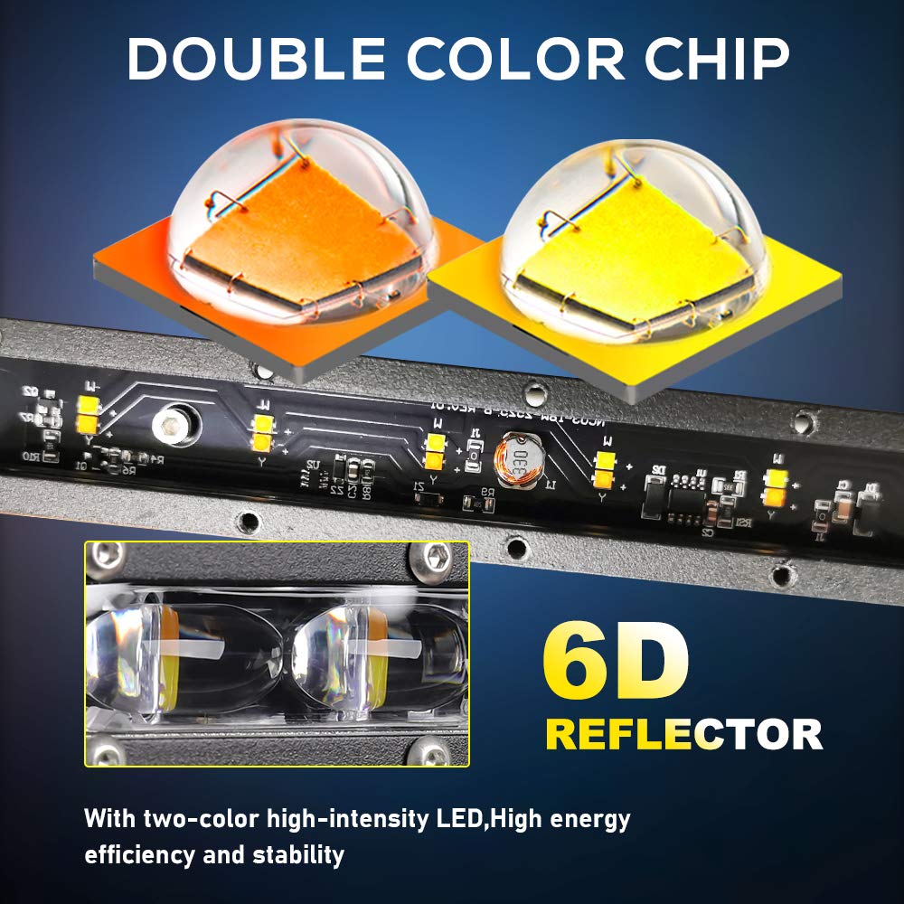 Led Light Bar Single 7 inch Slim Single Row Lightbar Driving Combo Beam Off Road Fog Work Lights with Mounting Brackets &amp; 6D Reflectors for Truck, Car, Cabin, Boat, ATV, UTV