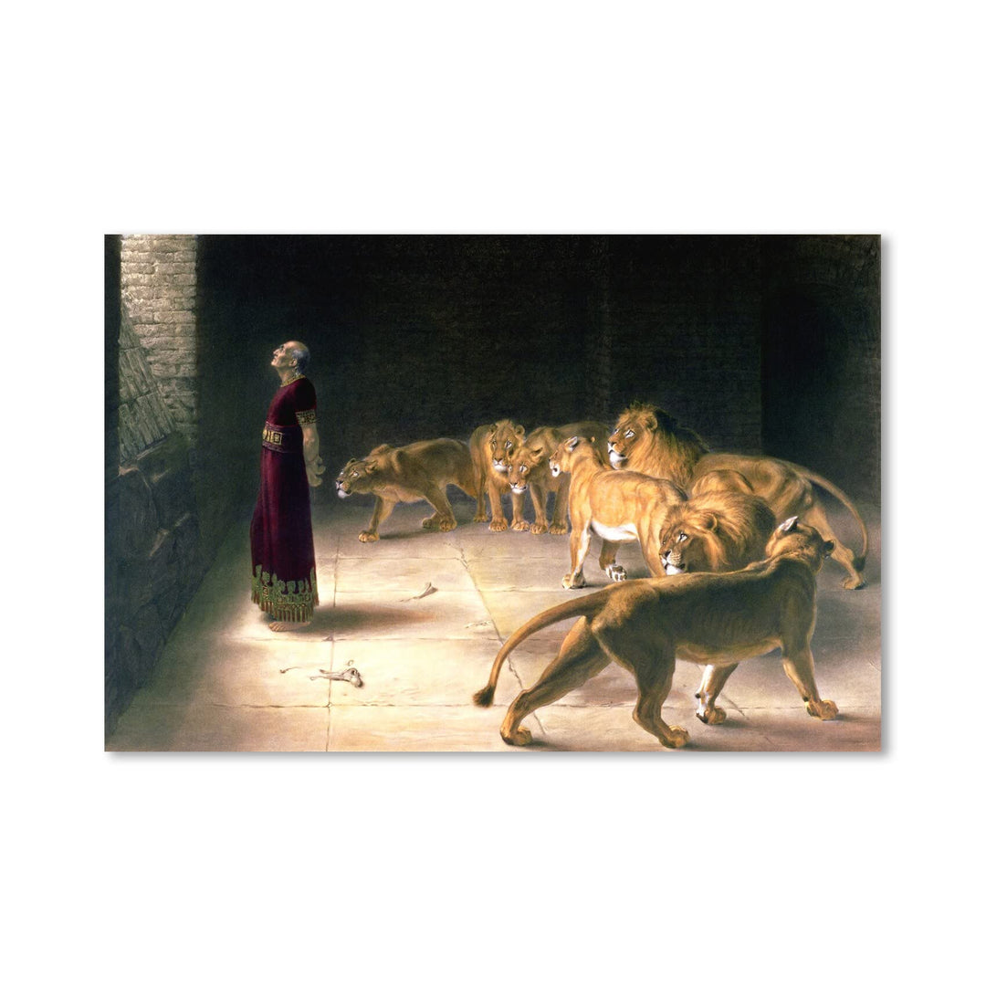 Wall Art Posters Daniel in The Lions Den (Daniel&#39;s Answer to The King) Canvas Art Posters for Living Room, Bedroom, Office, 12x18 unframed