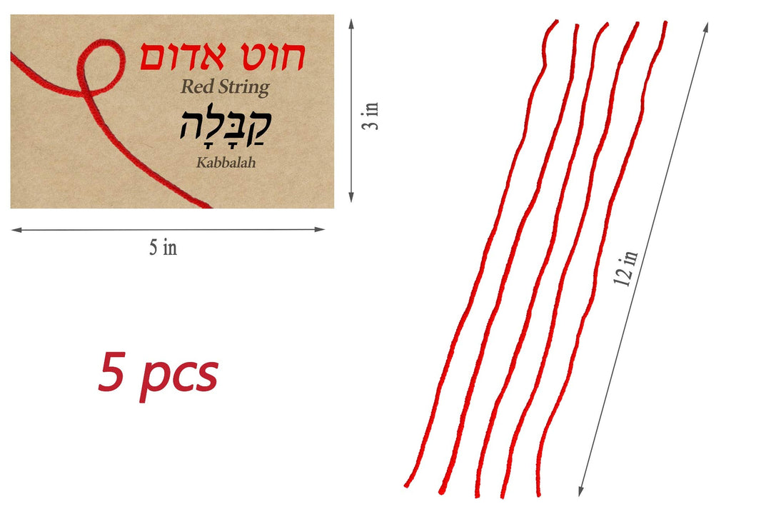 5 pcs Red String Bracelet Against Evil Eye from Rachel’s Tomb Israel with Ben Porat Prayer for Family