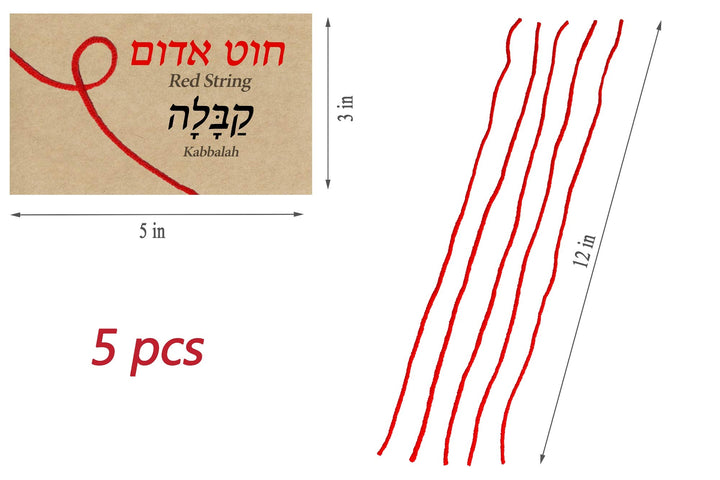 5 pcs Red String Bracelet Against Evil Eye from Rachel’s Tomb Israel with Ben Porat Prayer for Family