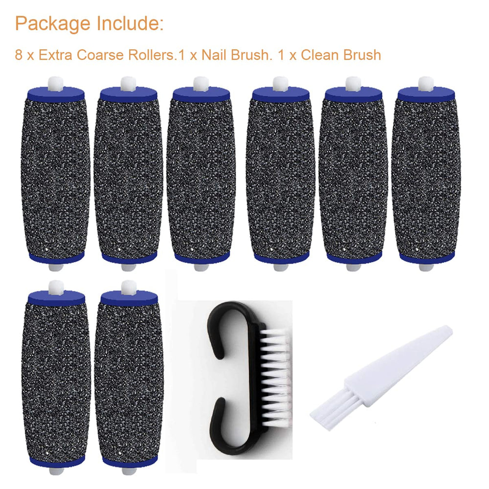 5 Pack Extra Coarse: 5 Pack Extra Coarse Replacement Rollers For Amope Pedi Refills Electronic Perfect Foot File Pedi Hard Skin Remover Refills Include A Clean Brush