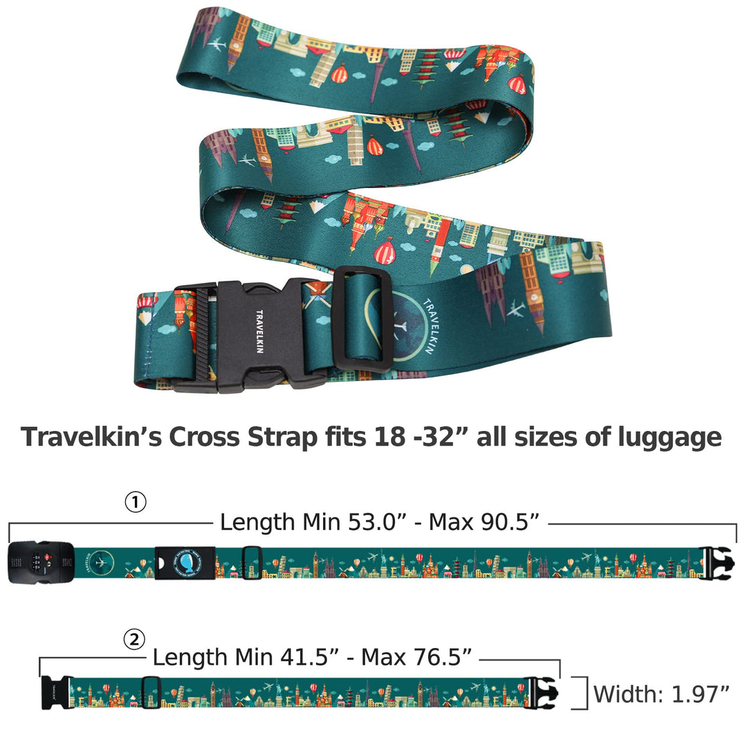 Travelkin Luggage Strap TSA Approved with TSA Lock Adjustable Luggage Strap for Suitcase to Protect Your Luggage (Green)