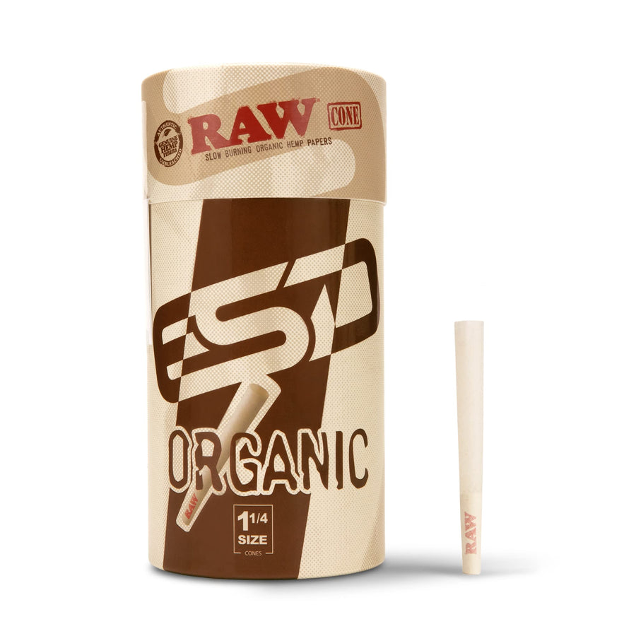 RAW Cones Organic 1-1/4 Size | 100 Pack | Pre Rolled Ro