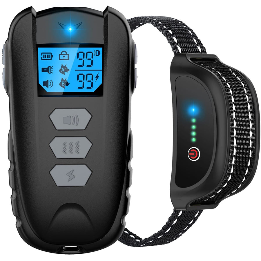 Dog Training Collar with Remote, Waterproof Dog Collar with Beep Vibration Shock, Adjustable 0 to 99 Shock Vibration Levels Dog Training Set for Small Medium Large Dogs
