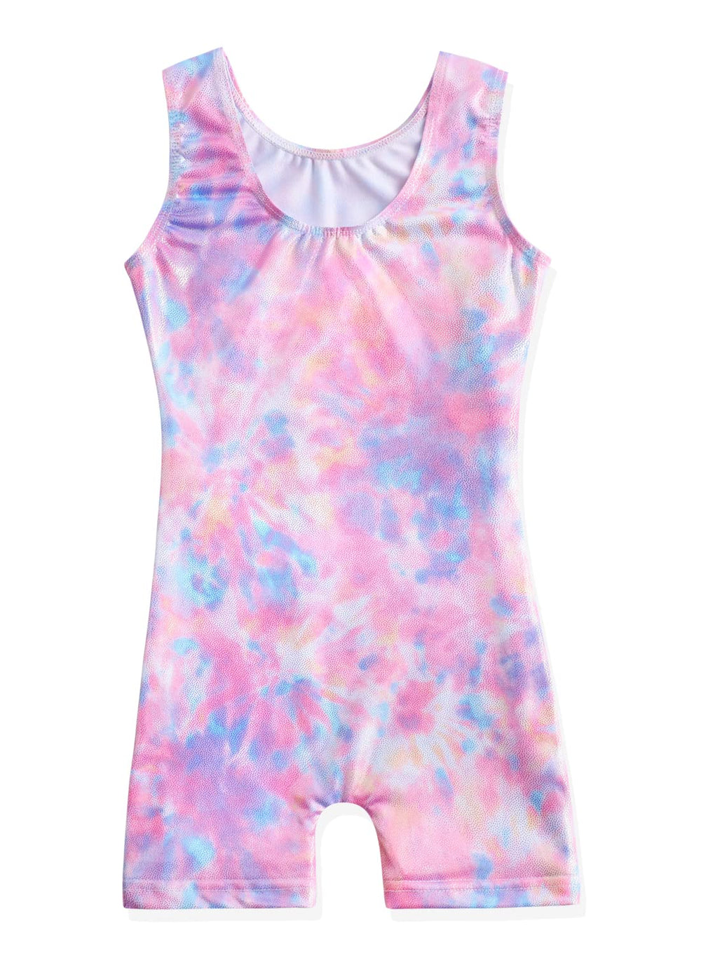 Gymnastics Leotards for Girls Size 7-8 Sparkly Outfits Apparel Clothes Clothing Biketard Pink Pinkish Blue Purple Multicolored Colorful Tie Dye
