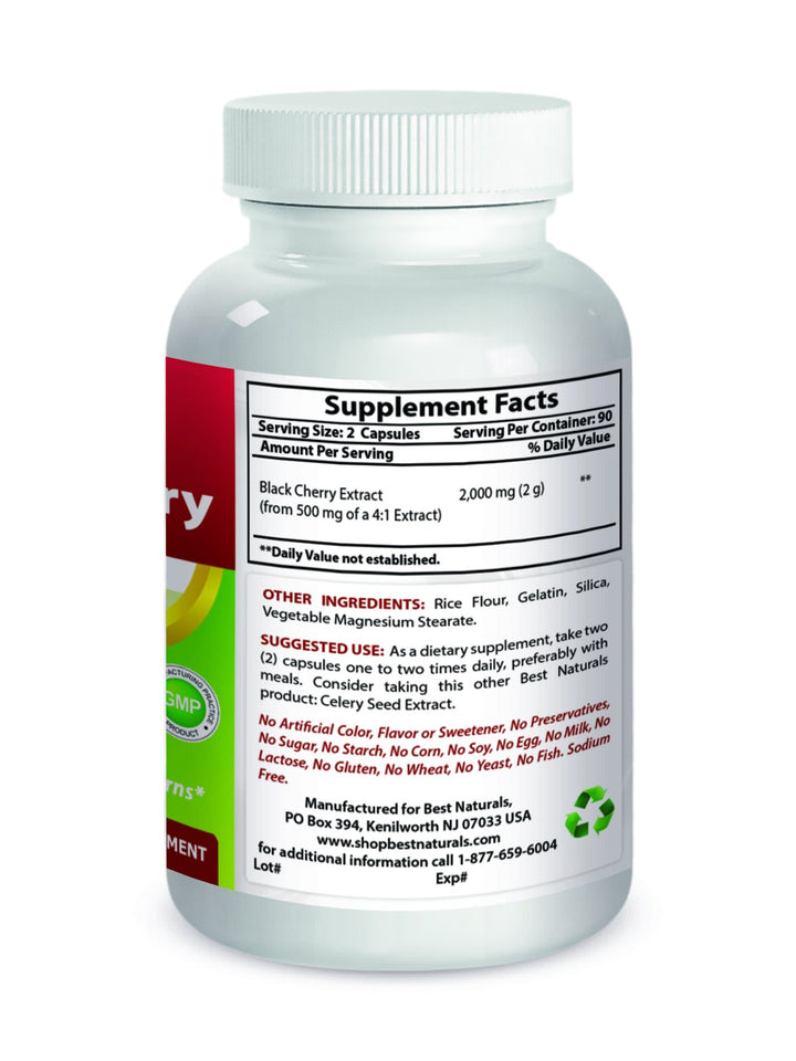 Black Cherry 1000 Mg Capsule, 180 Count