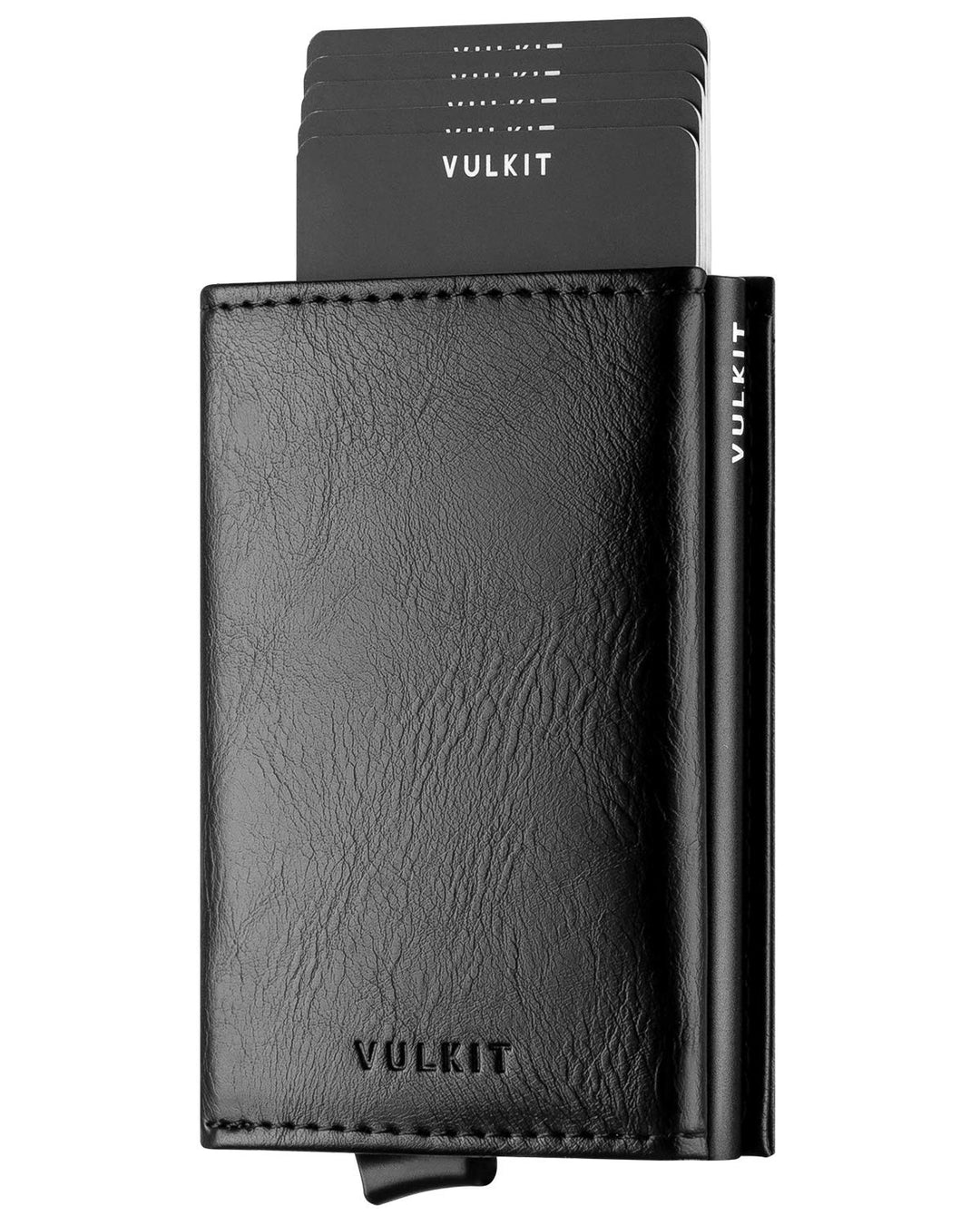 Pop up Wallet RFID Blocking Leather Credit Card Wallet with Banknote Compartment, ID Window &amp; Coin Pocket (Black)