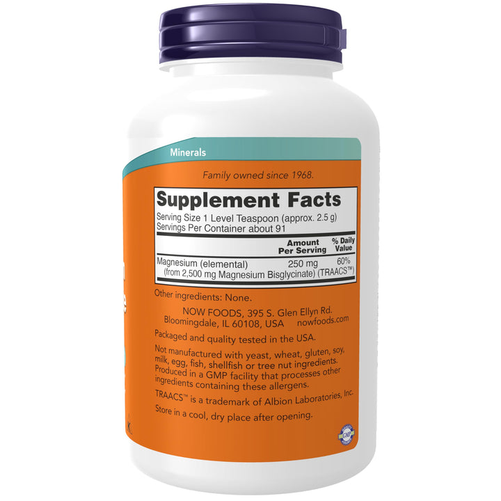 NOW Foods Supplements, Magnesium Bisglycinate Powder, E