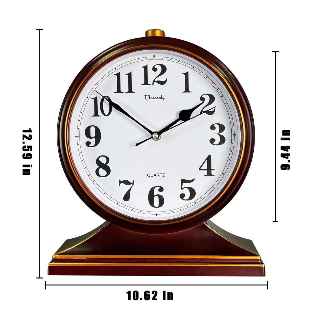 Desk Clocks for Table Decor,Retro Mantel Clock Battery Operated for Fireplace Mantel, Living Room,Bedroom,Office,Desktop Decoration (Frosted Style)