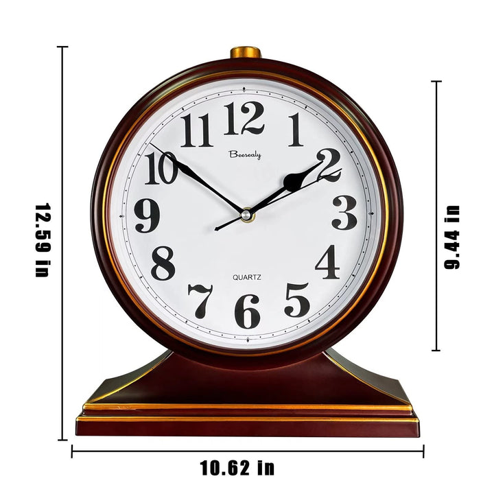 Desk Clocks for Table Decor,Retro Mantel Clock Battery Operated for Fireplace Mantel, Living Room,Bedroom,Office,Desktop Decoration (Frosted Style)