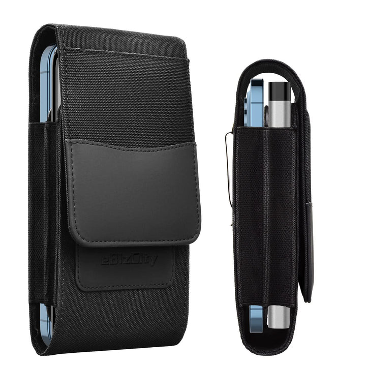 Dual Phone Holster Pouch Suitable for iPhone 15/14/13/12/11/15Pro/14Pro/13Pro/12Pro, Samsung, Motorola with Wallet Holster Card Holder,Phone Pouch for Belt,Phone Protective Holster
