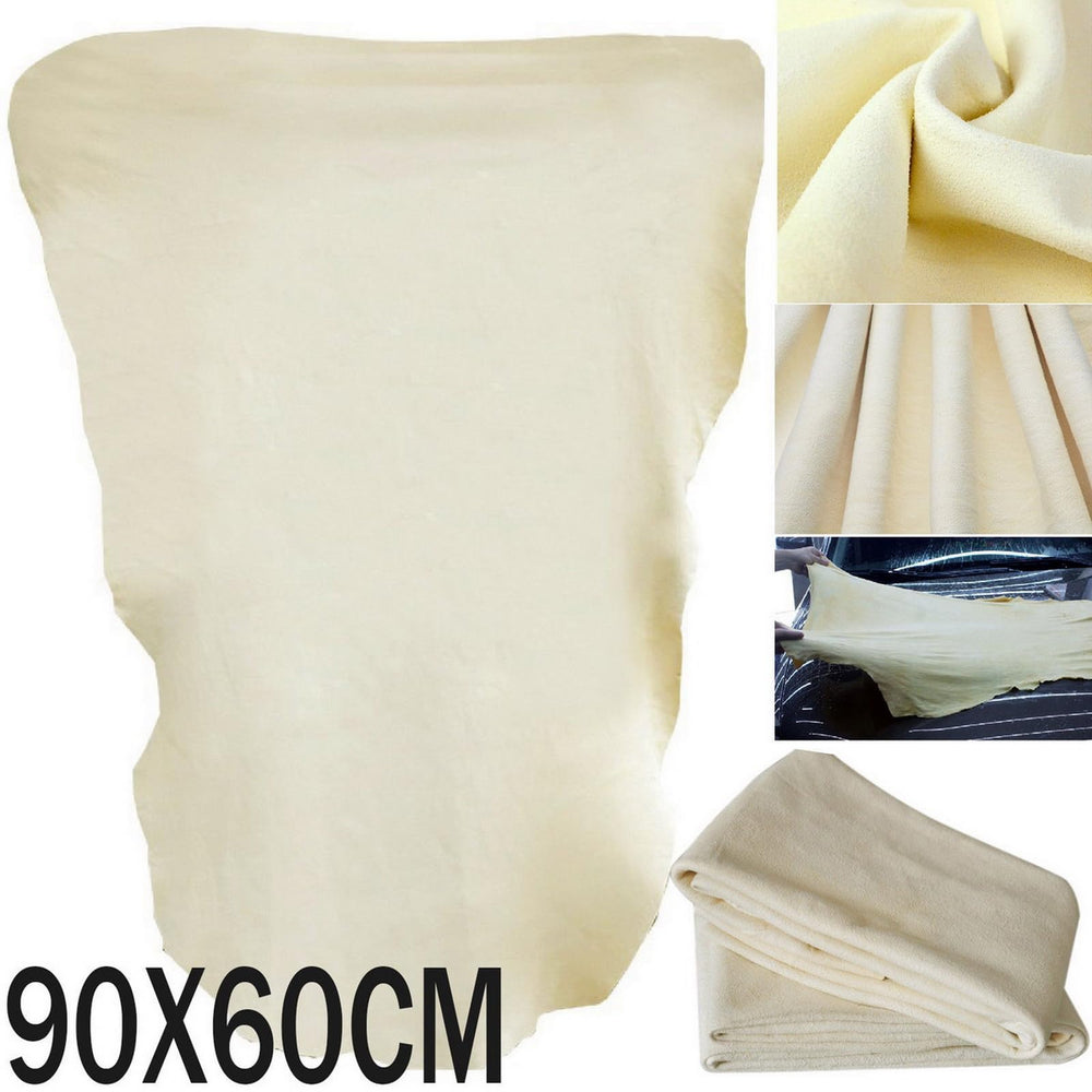 SUEIANNMN Car Nature Chamois Real Leather Washing Cloth Cleaning Towel Wipes Clean Cham H88 (60X90cm)