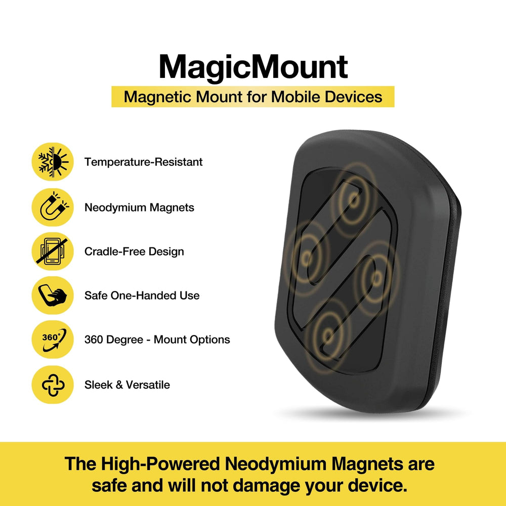 MAGDMB MagicMount Magnetic Phone Mount for Car, Dashboard Cell Phone Holder with 360° Adjustable Magnet Head, Universal Phone Stand for Car Compatible with iPhone, Samsung, and All Devices
