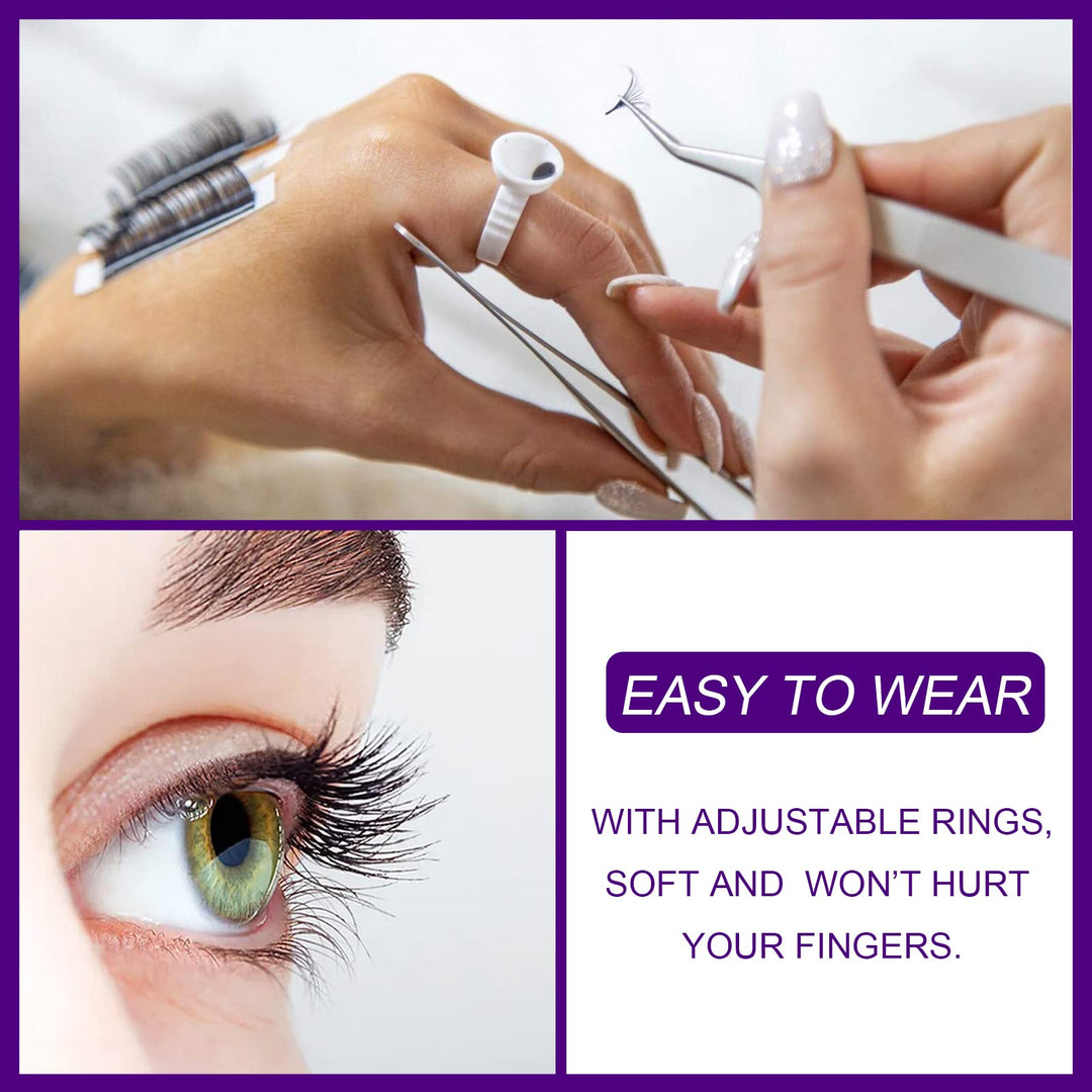 Glue Rings, 300PCS Glue Rings for Eyelash Extensions, Disposable Lash Glue Rings Cup for Eyelash Extension Supplies, Lash Glue Holder Pigment Rings for Lash Supplies