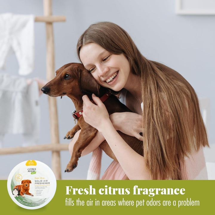 Pet Odor Absorbing Solid Air Freshener for Home, Air Purifier, Fresh Citrus, Must have Pet Supplies, 8 Oz (Pack of 3)