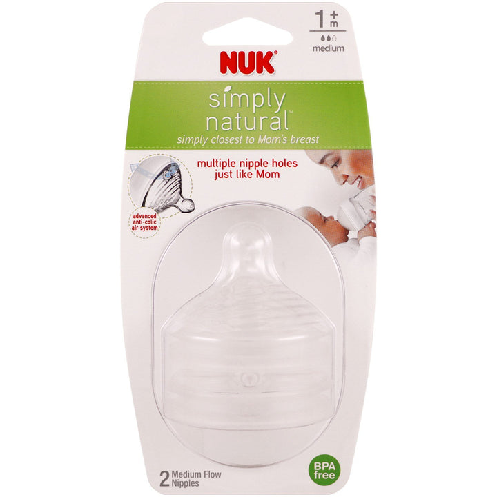 Simply Natural Replacement Nipples, Fast Flow, 2pk