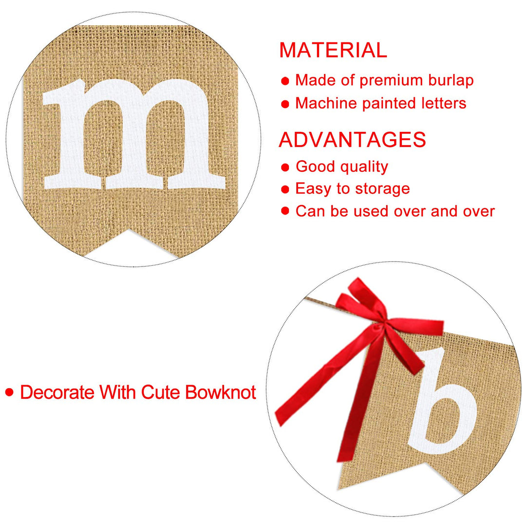 Be Mine Burlap Banner | Valentine&#39;s Day Decorations | Valentines Banner with Glitter Heart Sign | Be Mine Bunting Banner | Valentines Day Indoor Outdoor Home Office Hanging Decor