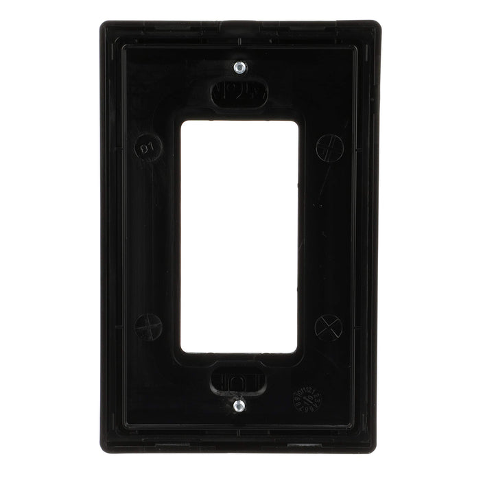 Black : PJS26BK Decorator Screwless Wallplate, 1-Gang, Black