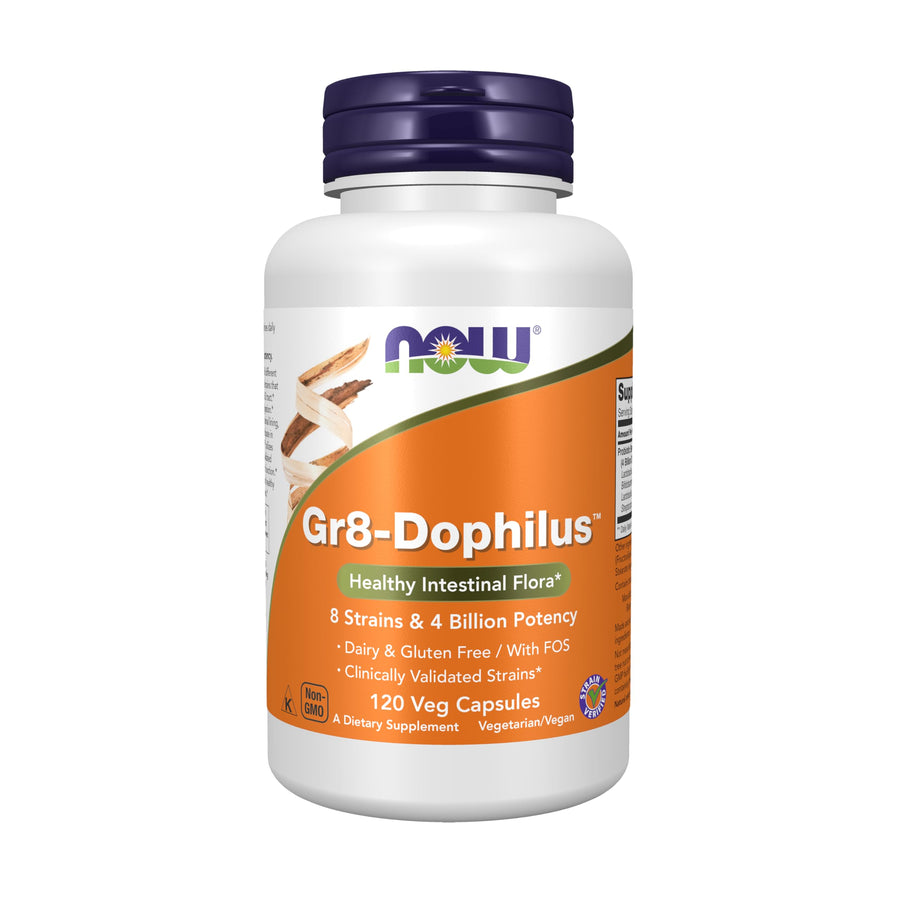 Supplements, Gr8-Dophilus™with 8 Strains & 4 Billion Potency, Shelf Stable, 120 Veg Capsules