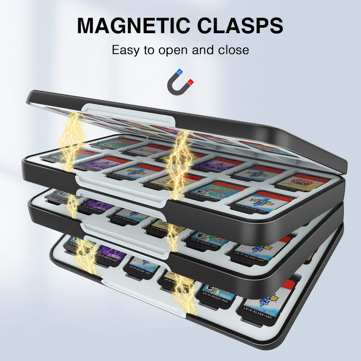 Game Card Case for Nintendo Switch and Switch OLED,Customized Pattern Nintendo Switch Lite Game Card Storage Case with 72 Game Card Slots and 24 Micro SD Card Slots.