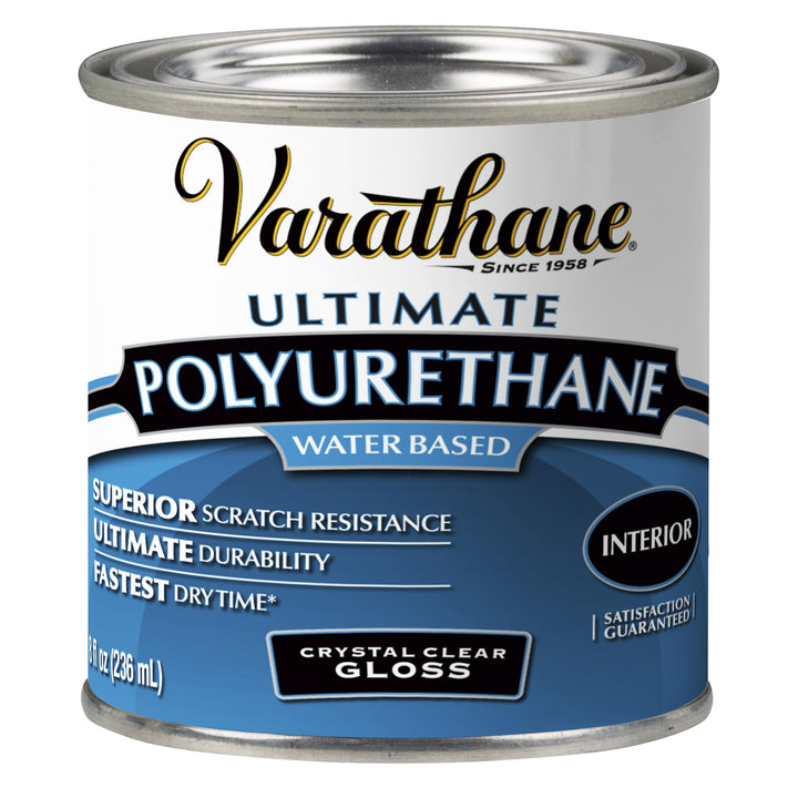 1/2 pt Rust-Oleum 200061H Crystal Clear Varathane Water-Based Interior Polyurethane, Gloss