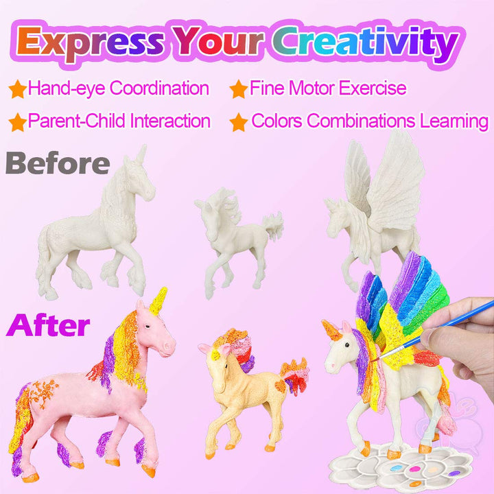 Unicorn Painting Kit - Paint Craft for Girls, Arts and Crafts for Kids Age 4-9 - DIY Unicorn Party Favors and Activities