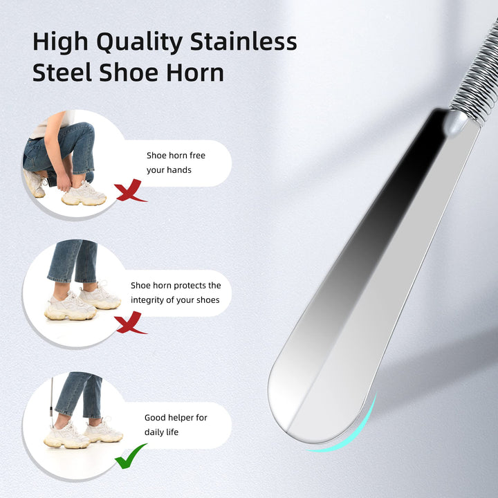 2 pcs Lazy Shoe Helper, Shoe Lifting Helper Easy on Easy Off for Men, Women,Kids (Blue)