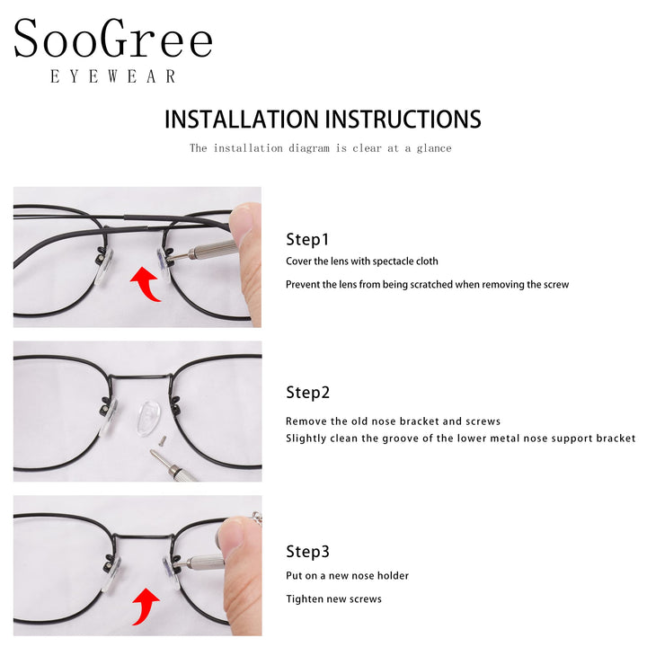 SooGree Soft Silicone Eyeglass Nose Pads Set 1, 20 Pair