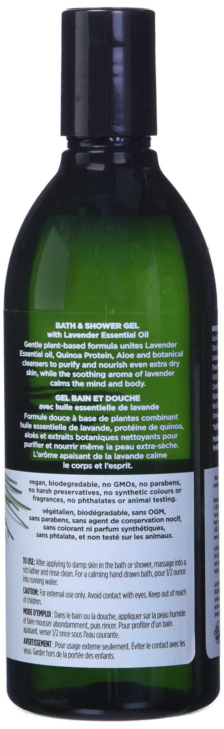 Avalon Organic Botanicals, Bath &amp; Shower Gel, Lavender, 350 ml