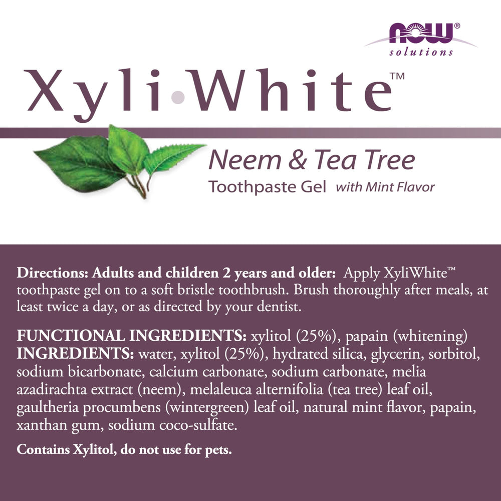 Now Foods, XyliWhite Toothpaste Gel, Neem & Tea Tre