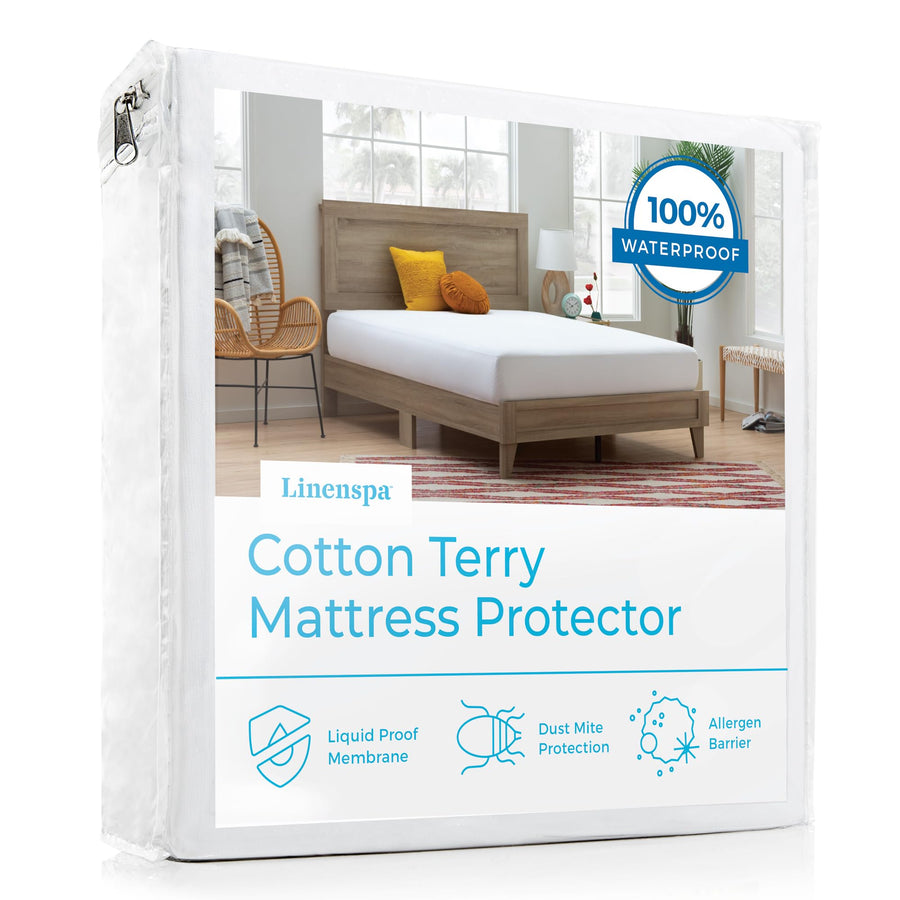 Linenspa Cotton Terry Waterproof Mattress Protector - T