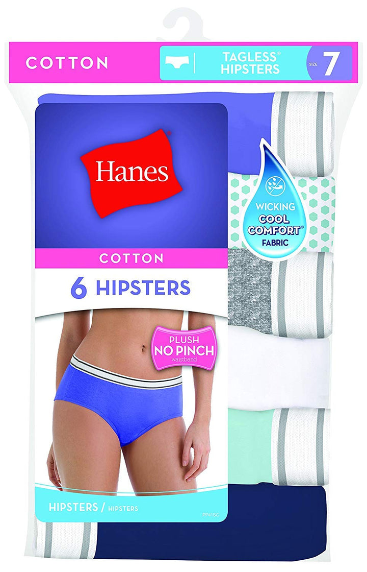Womens Pack, Soft Cotton Hipsters, Underwear (Colors May Vary) Hipster-panties, Fashion Color Mix 2, 5 US