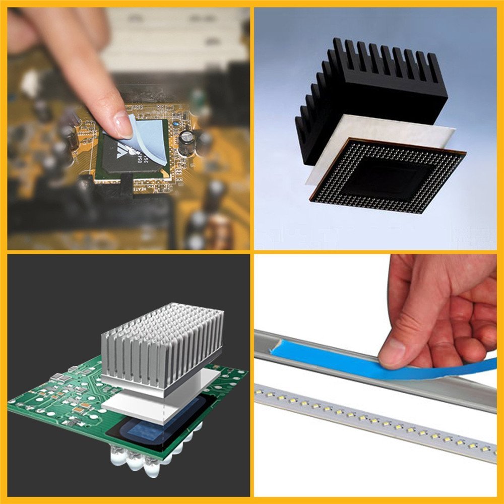 Double Sided Thermal Tape, 1Inch x 82FT Thick Thermal Adhesive Tape, High Performance Thermally Double Side Tapes Cooling Pad Apply to LED Strips, 3D Printer, BCP, VGA, PCB, GPU, SSD Drive