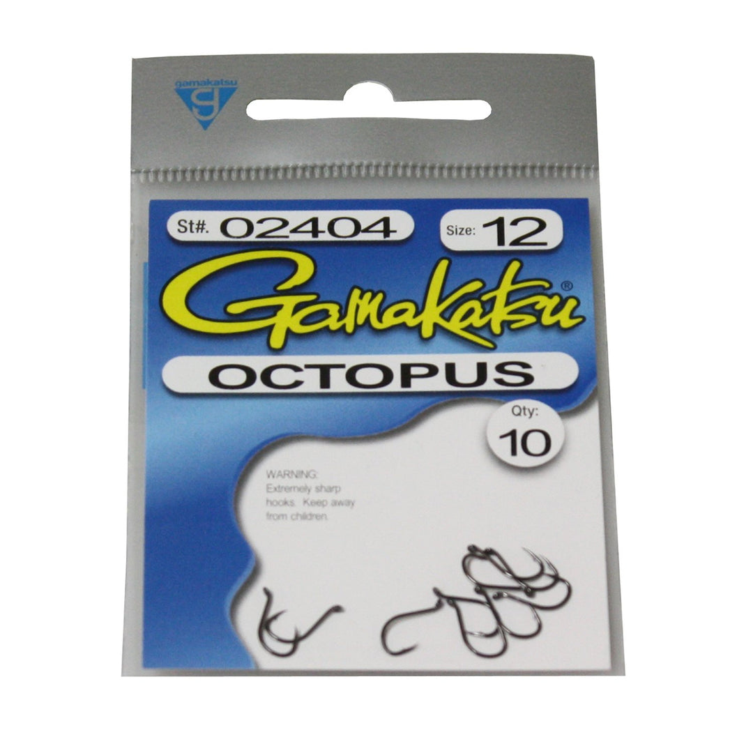 Gamakatsu Octopus Hook-10 Per Pack (Black, 12)