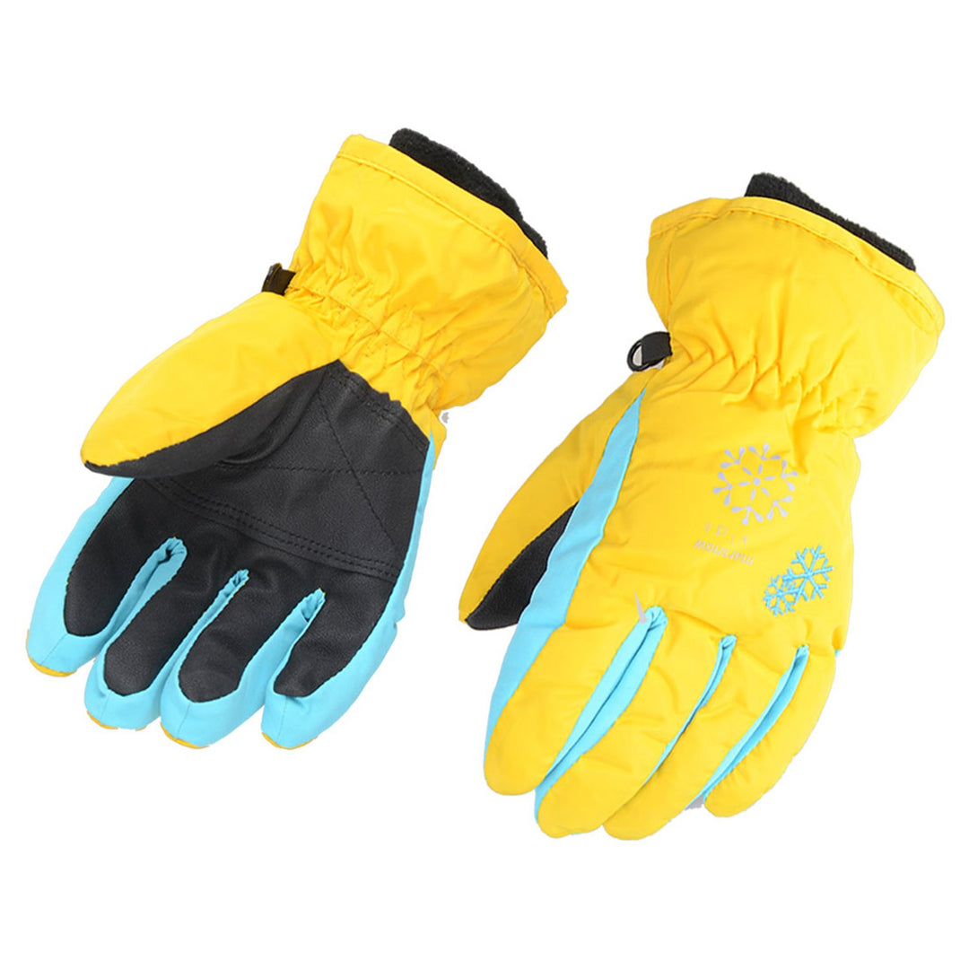 Kids Winter Snow Ski Gloves Children Snowboard Gloves for Boys Girls (Yellow, S (6-7 Years))