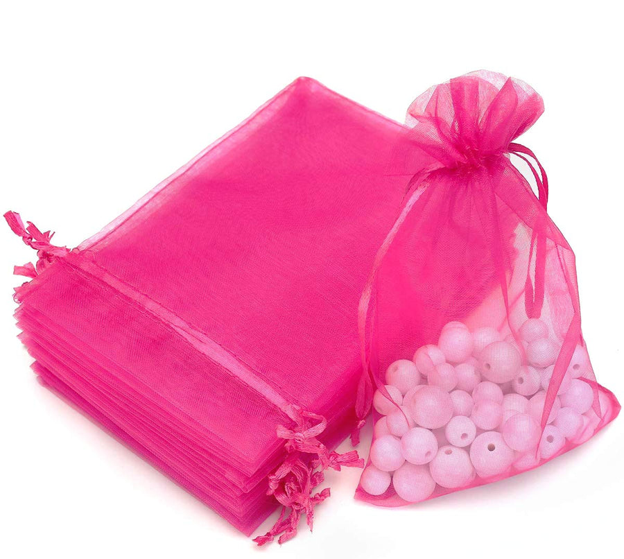AKStore 100PCS 4x6 (10x15cm) Drawstring Organza Jewelry