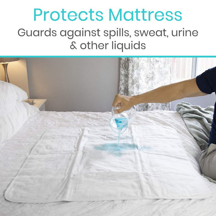 Sures Washable, Waterproof Bed Pad &amp; Mattress Protector for Incontinence (34 x 36 - 2 Pack) - Reusable Bed Pad for Adults &amp; Elderly - Bed Wetting Protection Mattress Pad - Underpad Bedwetting Sheet