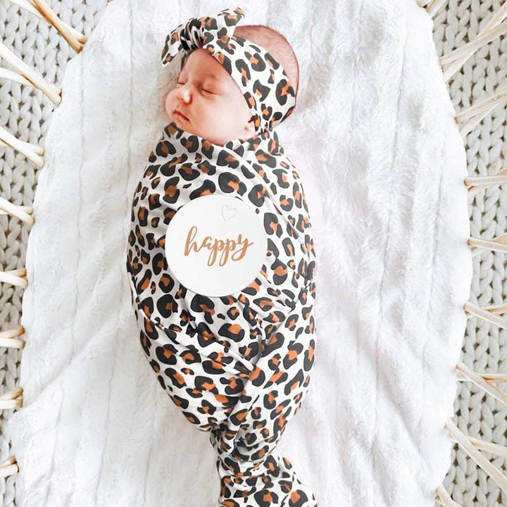 Baby Girl Newborn Receiving Blanket with Headband Set Baby Swaddle Nursery Swaddle Wrap