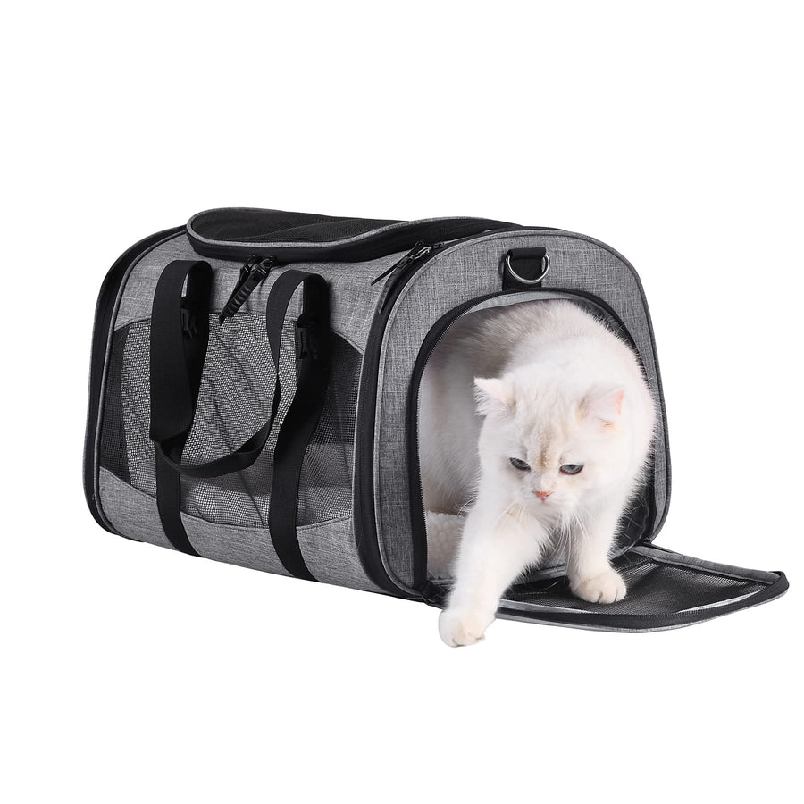 Cat Carrier Dog Travel Bag Pet Carriers for Small Medium Large Cats & Small Dogs ( Collapsible, Soft Sided, Airline Approved )