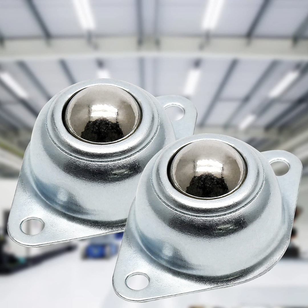 8Pcs 5/8 Roller Ball Transfer Bearings Flange Mounted Ball Transfer Unit for Conveyor, Roller Stand, Transmission, Load Capacity 33 lbs