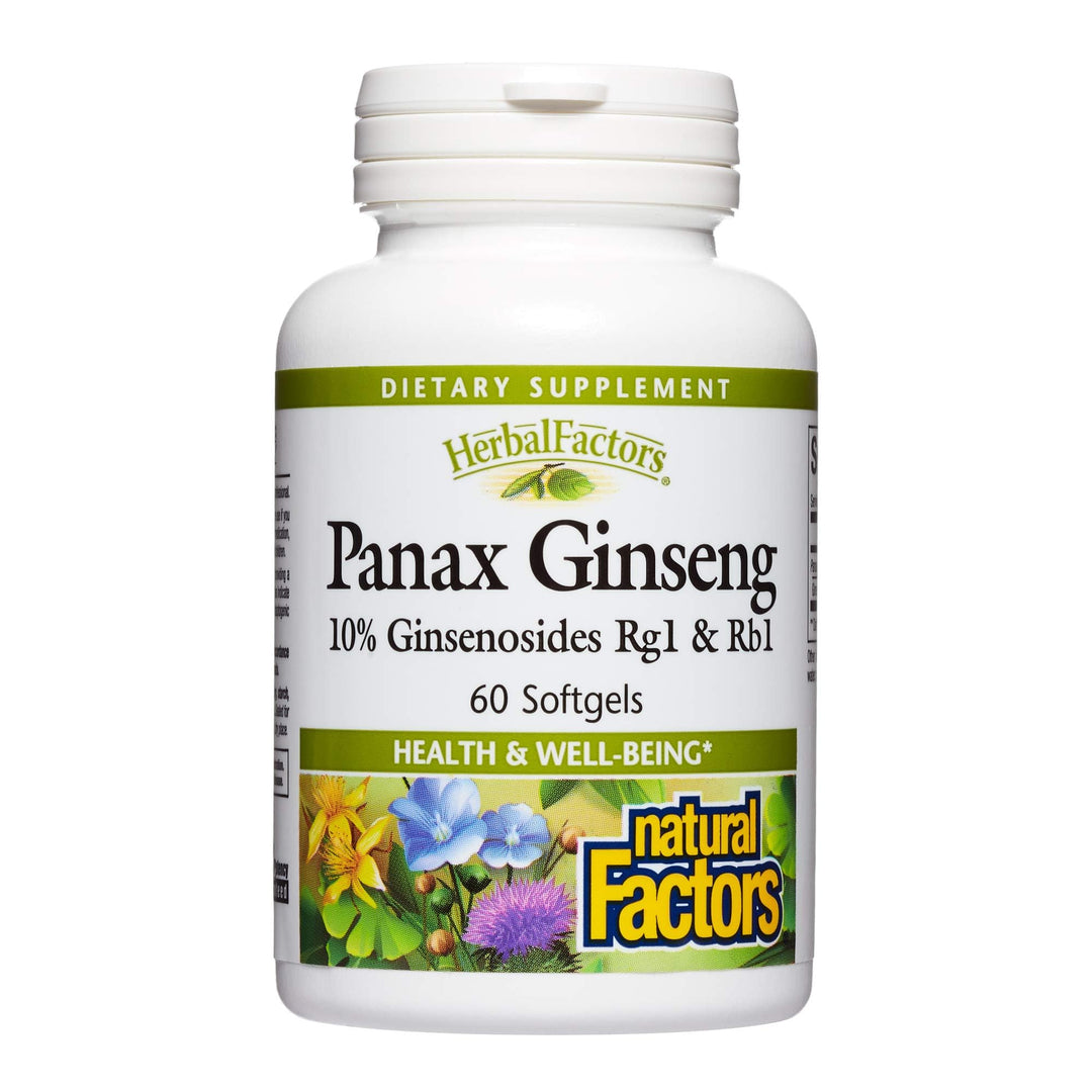 HerbalFactors by Natural Factors, Panax Ginseng, Promotes Resistance to Everyday Stress and a Healthy Well-Being, 60 softgels (60 servings)