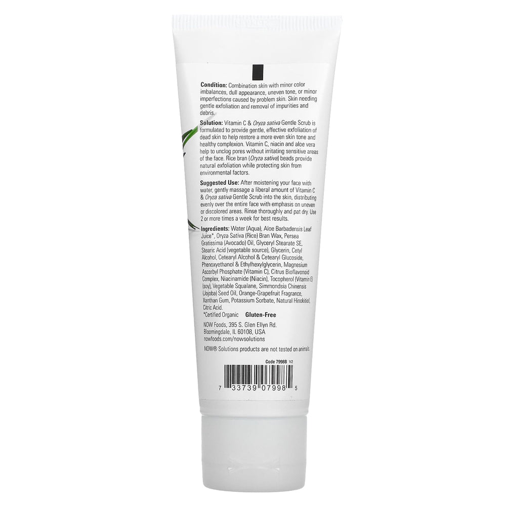Solutions, Vitamin C and Oryza Sativa Gentle Scrub, Brightening System, Gentle Mild Exfoliation for Daily Use 4-Ounce
