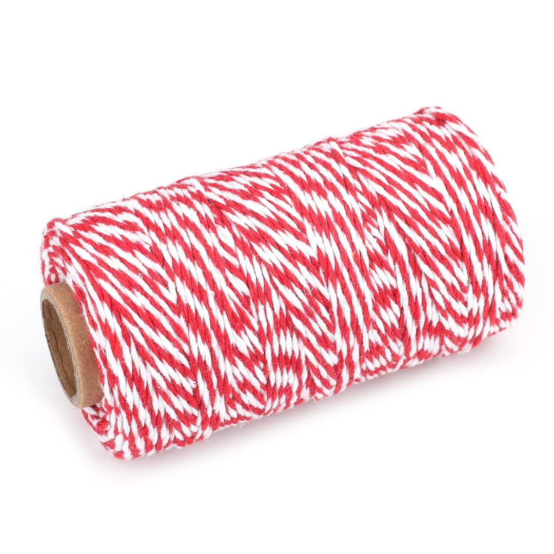 jijAcraft Red and White Twine String, 328 Feet Christma